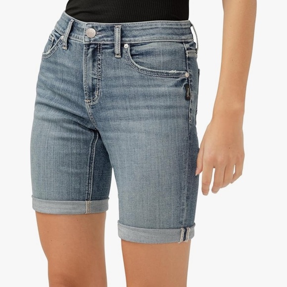 Silver Elyse Bermuda Shorts Size 28 - Picture 9 of 15